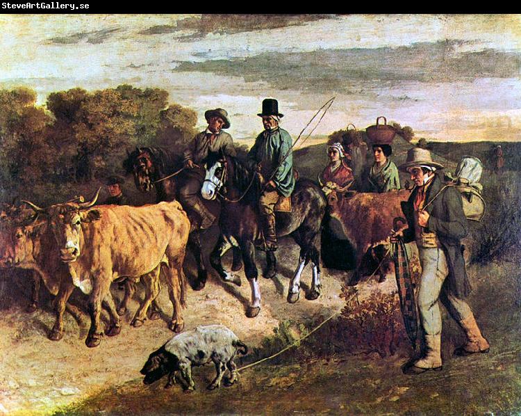 Gustave Courbet Bauern von Flagey bei der Ruckkehr vom Markt